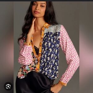 Anthropologie Multicolor Patterned Blouse